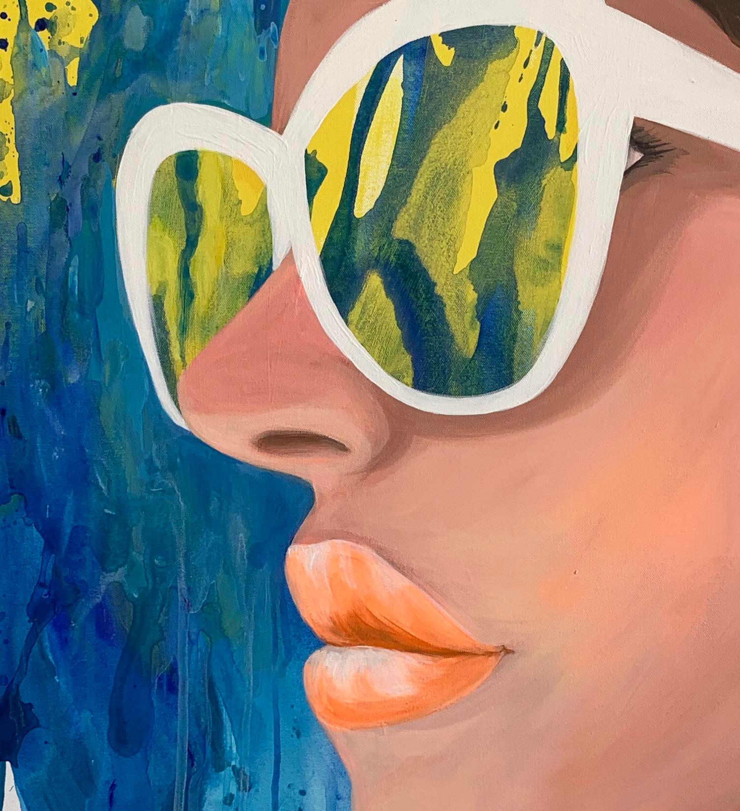 Neue Farbtöne, Originalgemälde (Beige), Portrait Painting, von Leticia Lacy