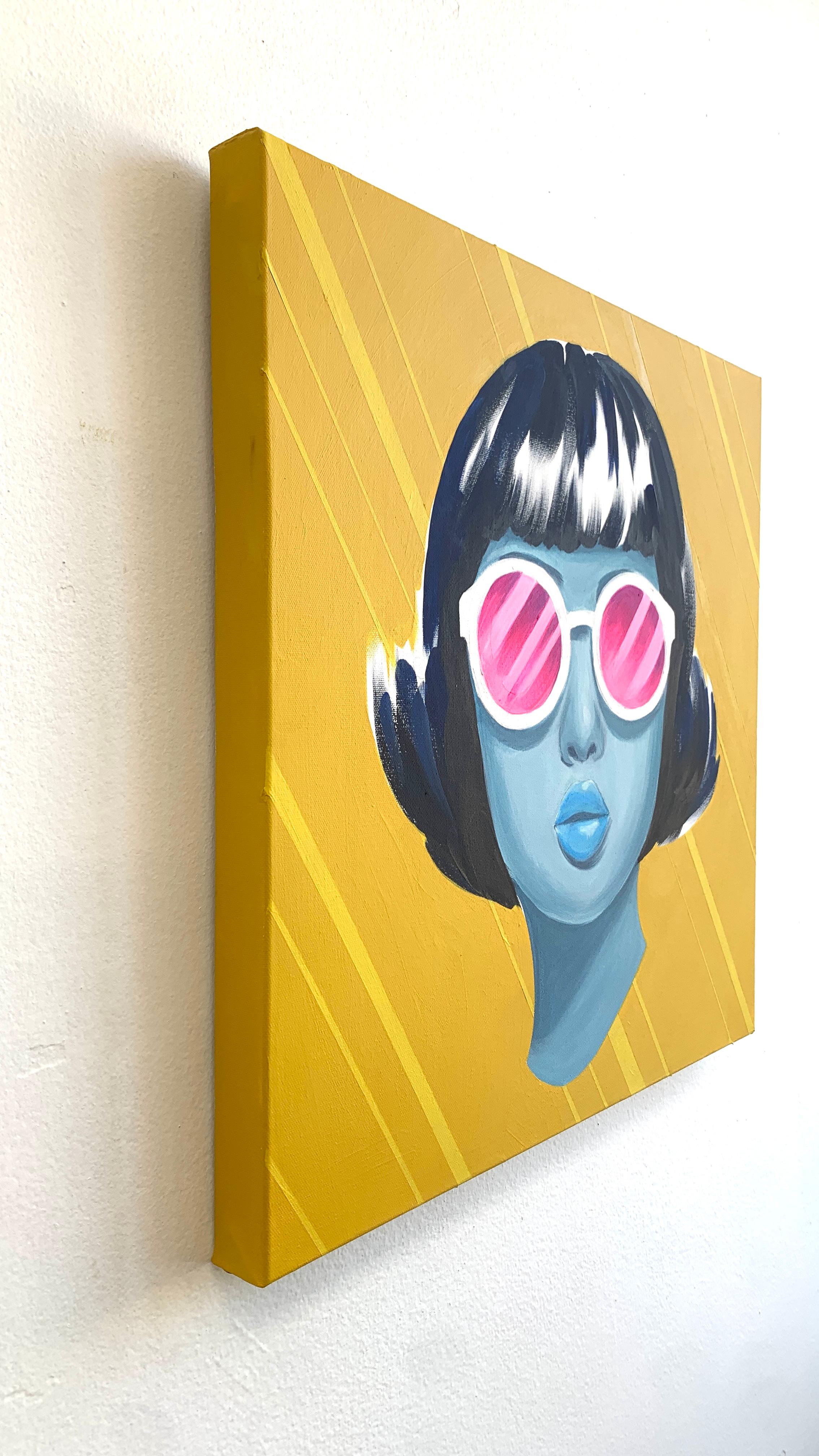 Schattierungen in Blau, Originalgemälde – Painting von Leticia Lacy