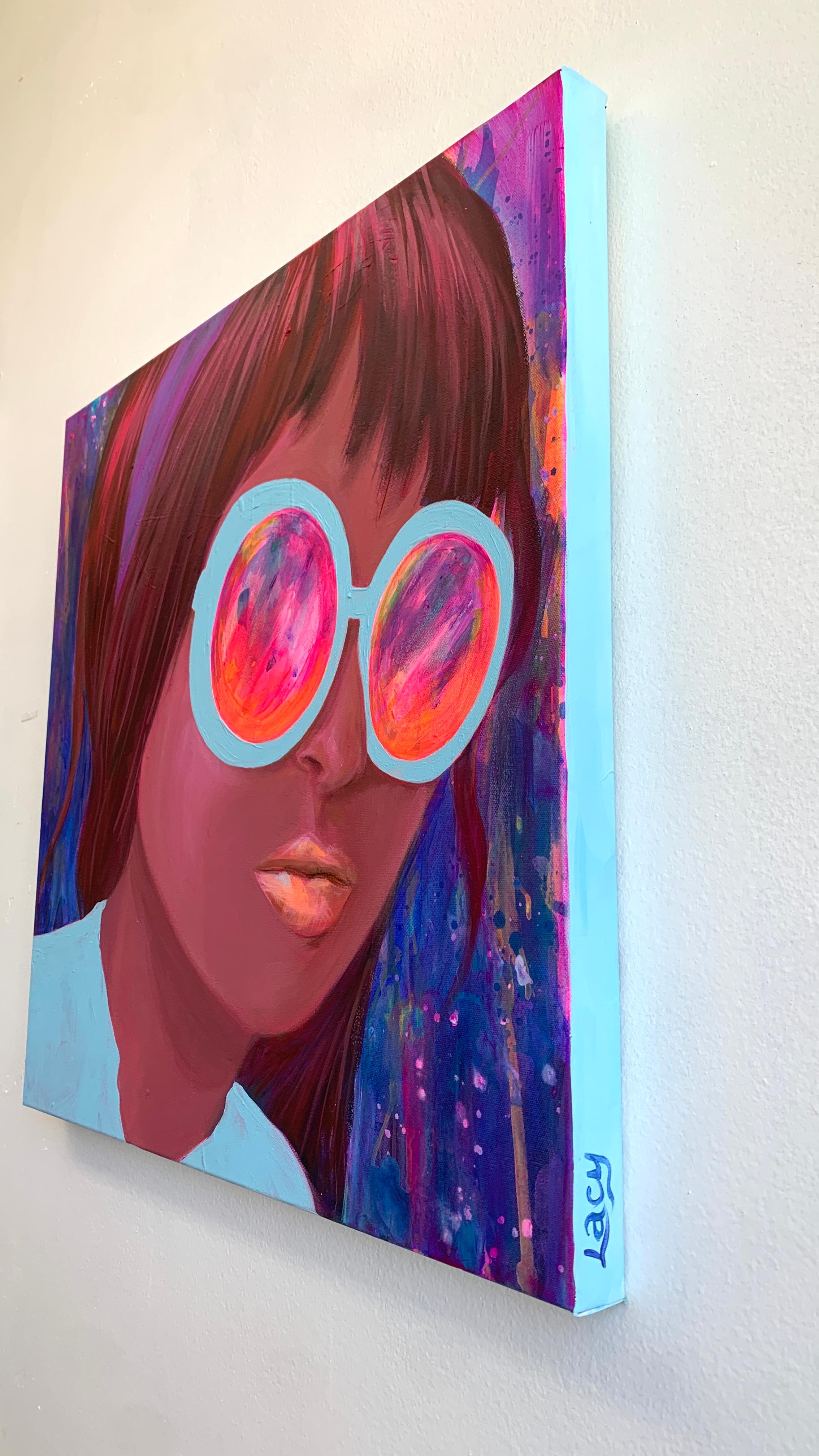 Shades in Hot Pink, Originalgemälde – Painting von Leticia Lacy