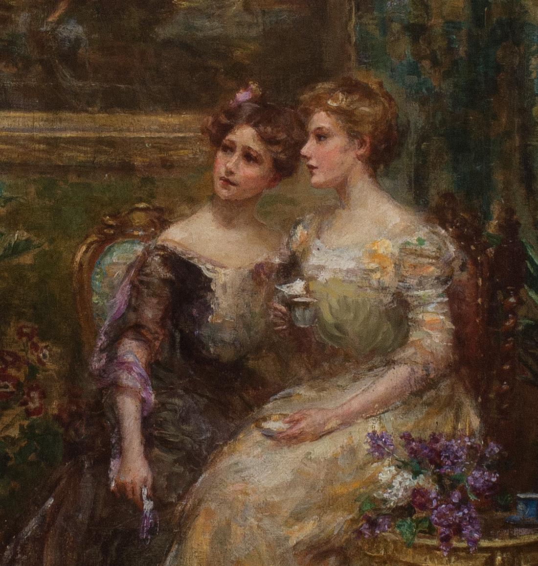 Damas victorianas, de la artista Letitia Bonnet Hart - Painting de Letitia Bonnet Hart 
