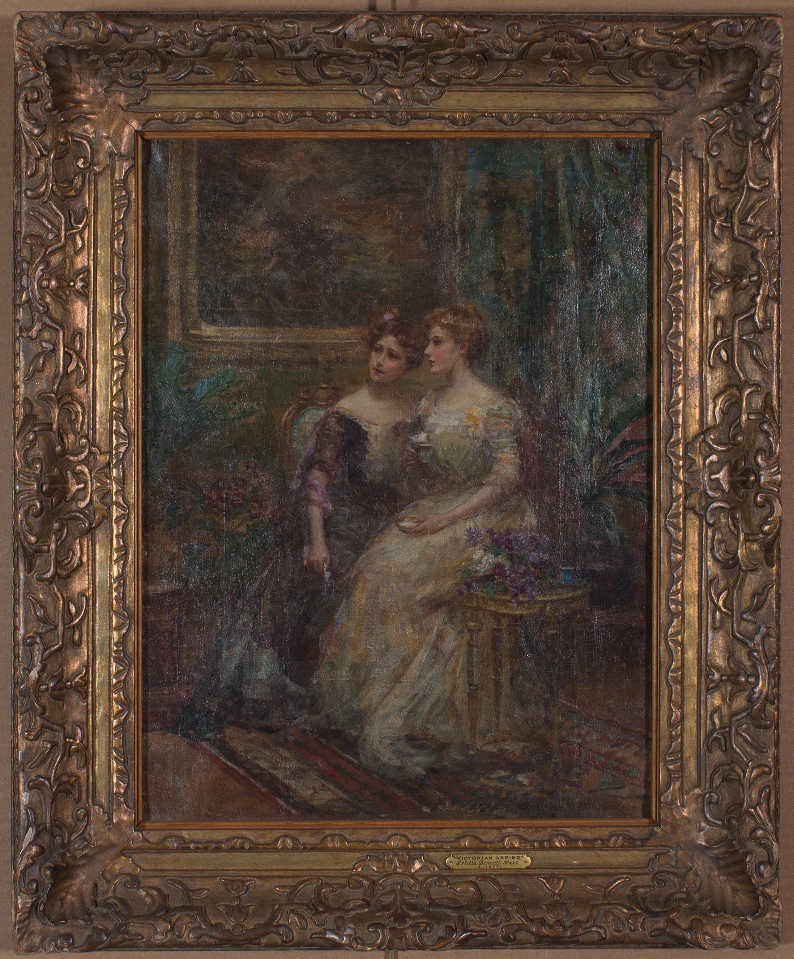 Damas victorianas, de la artista Letitia Bonnet Hart - Painting Victoriano de Letitia Bonnet Hart 