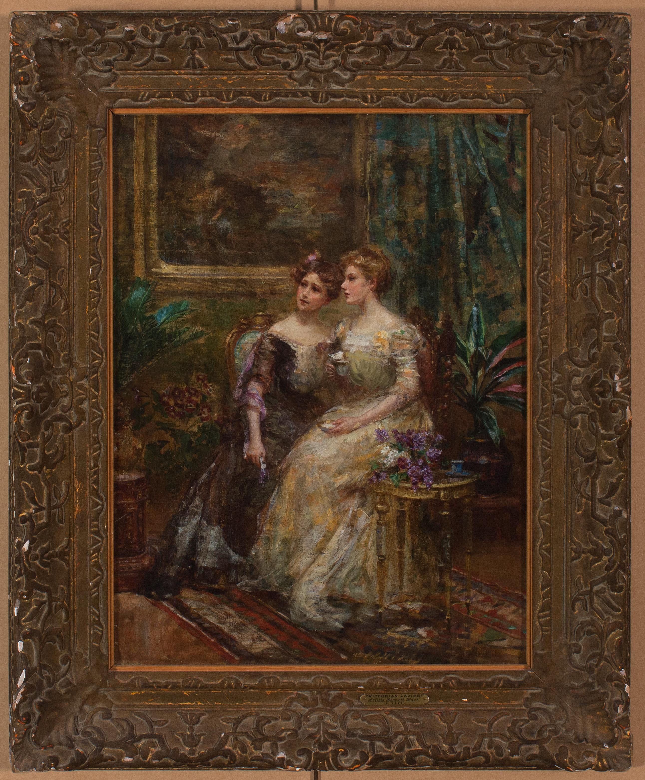 Damas victorianas, de la artista Letitia Bonnet Hart - Interior Painting Negro de Letitia Bonnet Hart 