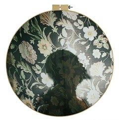 Called Delineation - Figurative floral print on fabric in embroidery hoop
