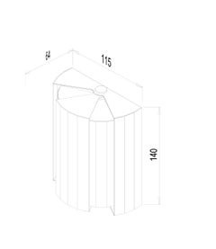 Applique murale LETO 140 en nickel brossé avec ailettes mobiles