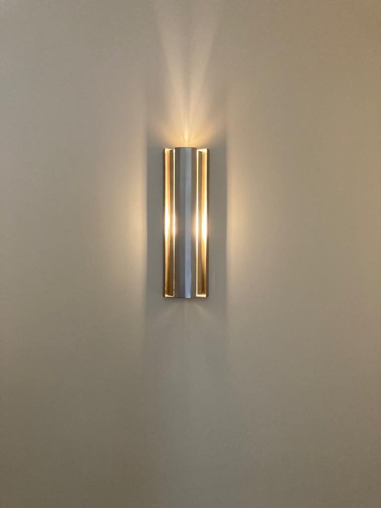 French  LETO 360 Brushed Nickel Wall Light with Mobile Fins For Sale