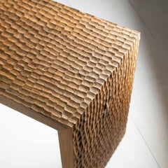 Leto Elm Bench, with Hand Carved Texturing, by Mythology