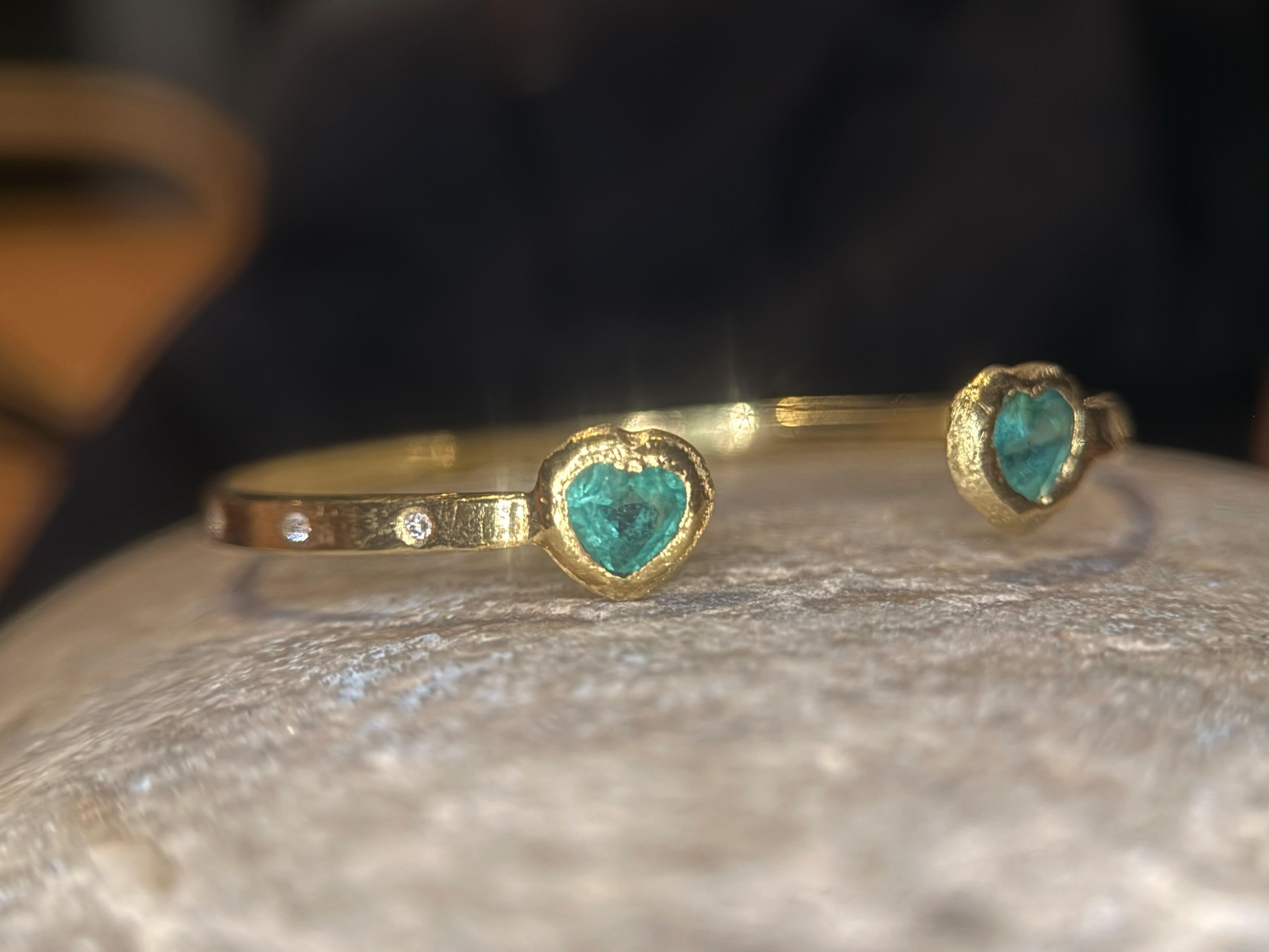 De las mujeres Leto Lama 1.35 Cts Esmeralda Corazones Toi & Moi Pulsera Amor Brazalete en venta