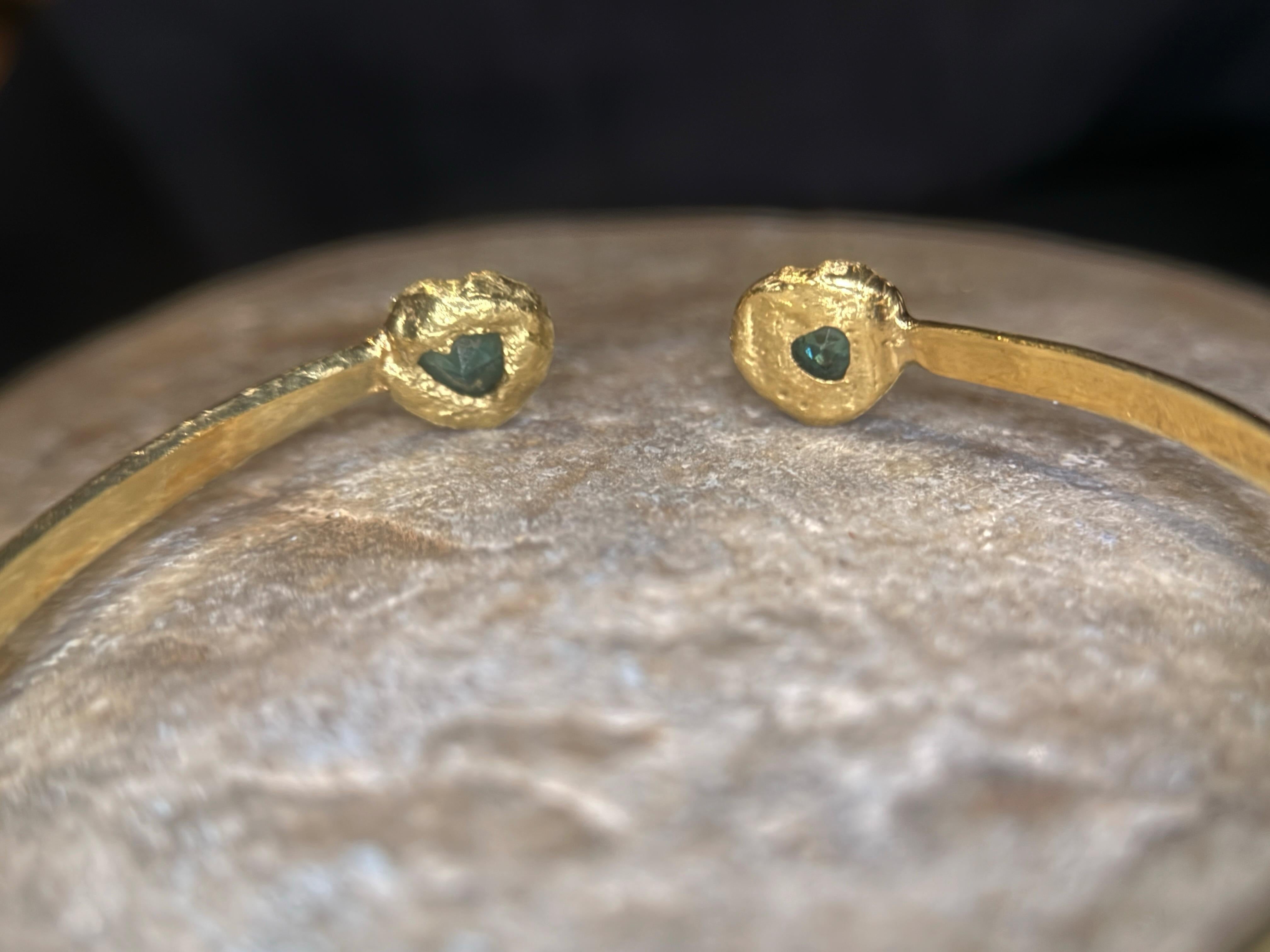 Leto Lama 1.35 Cts Esmeralda Corazones Toi & Moi Pulsera Amor Brazalete en venta 1