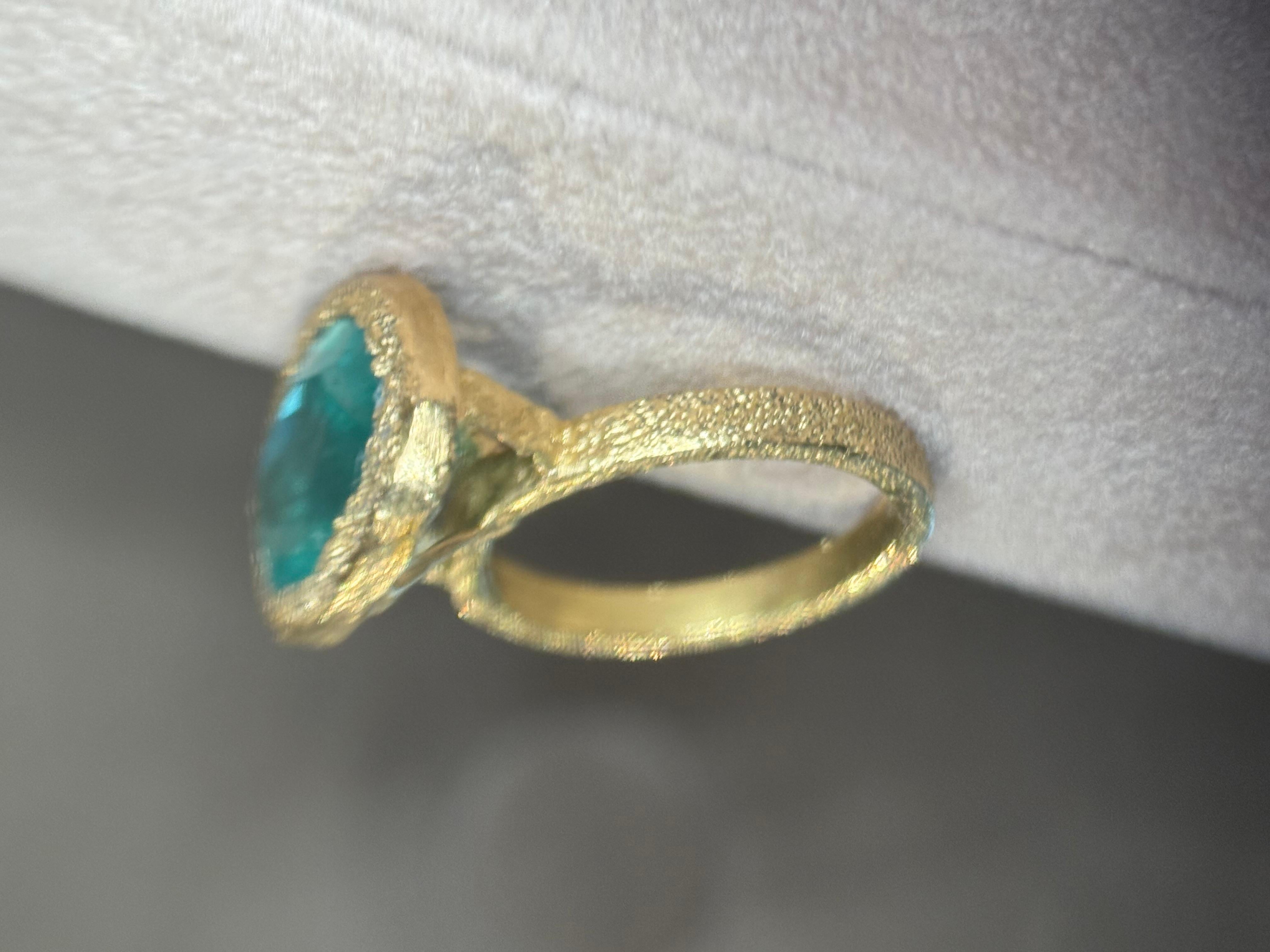 Leto Lama, bague de cocktail ou de fiançailles en or 18 carats avec émeraude ovale de 5,5 carats en vente 10