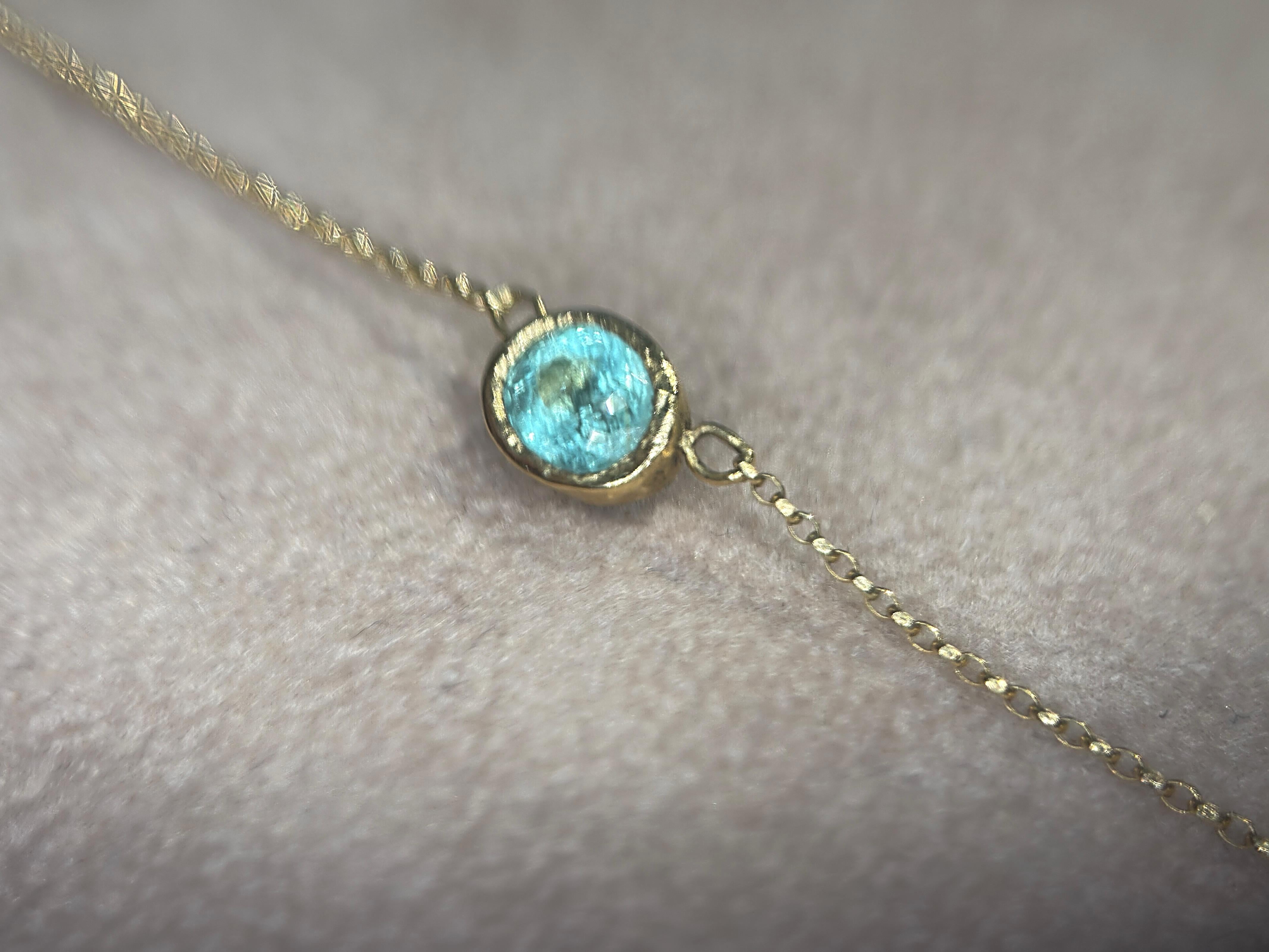 Leto Lama  Beautiful Blue Glowy Paraiba Tourmaline Necklace in vendita 4