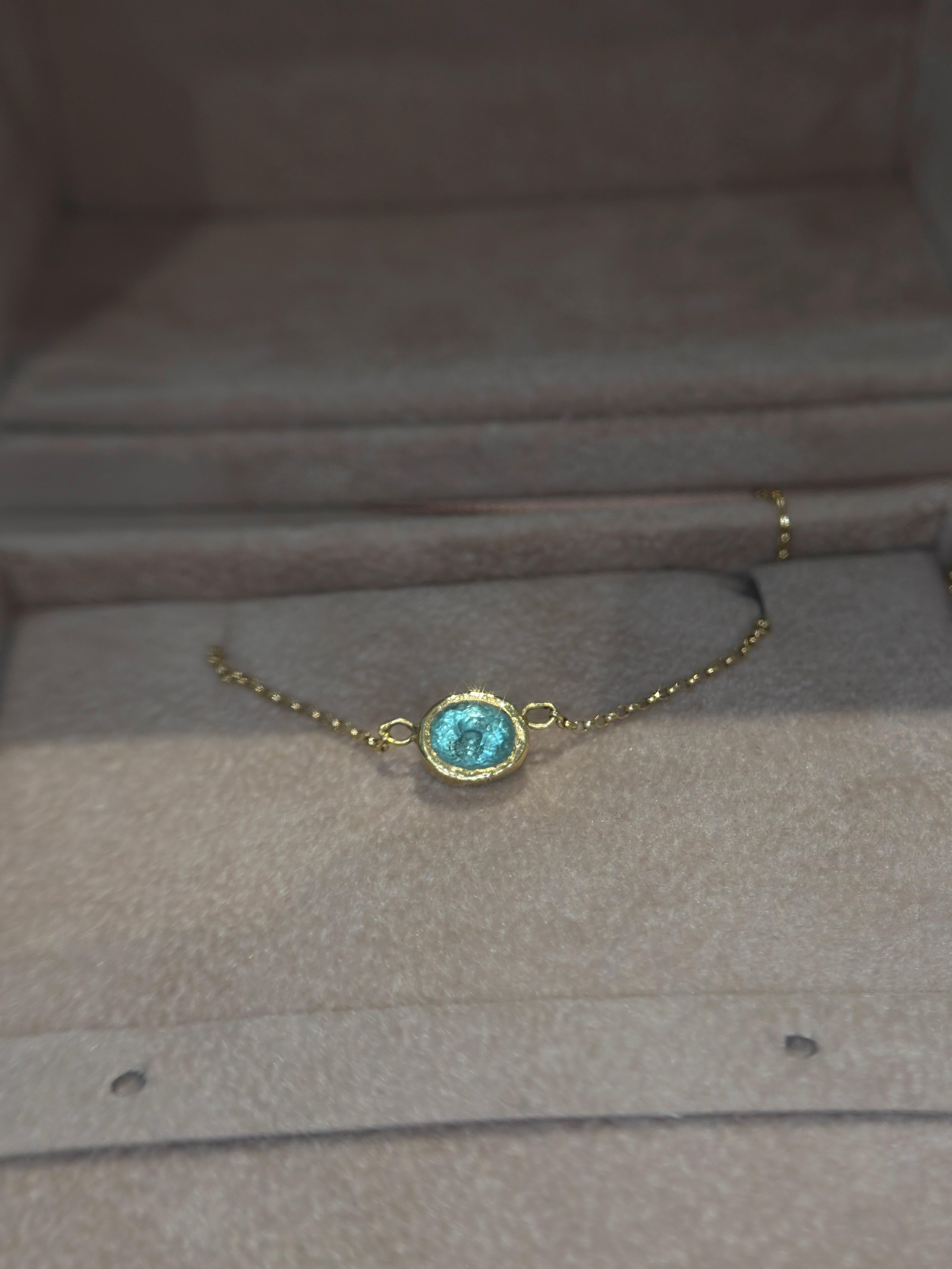 Leto Lama  Beautiful Blue Glowy Paraiba Tourmaline Necklace in vendita 6