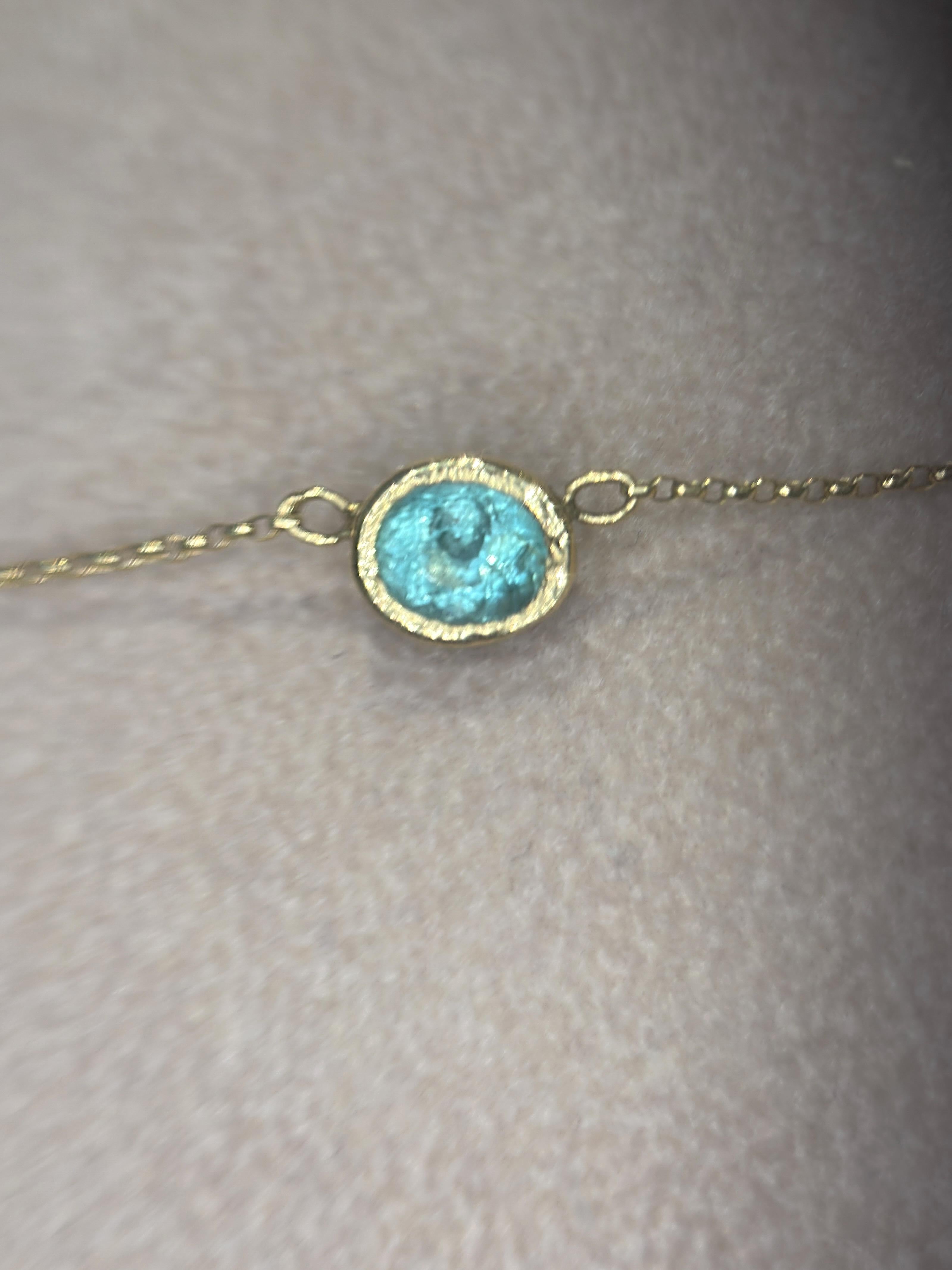 Leto Lama  Beautiful Blue Glowy Paraiba Tourmaline Necklace in vendita 8