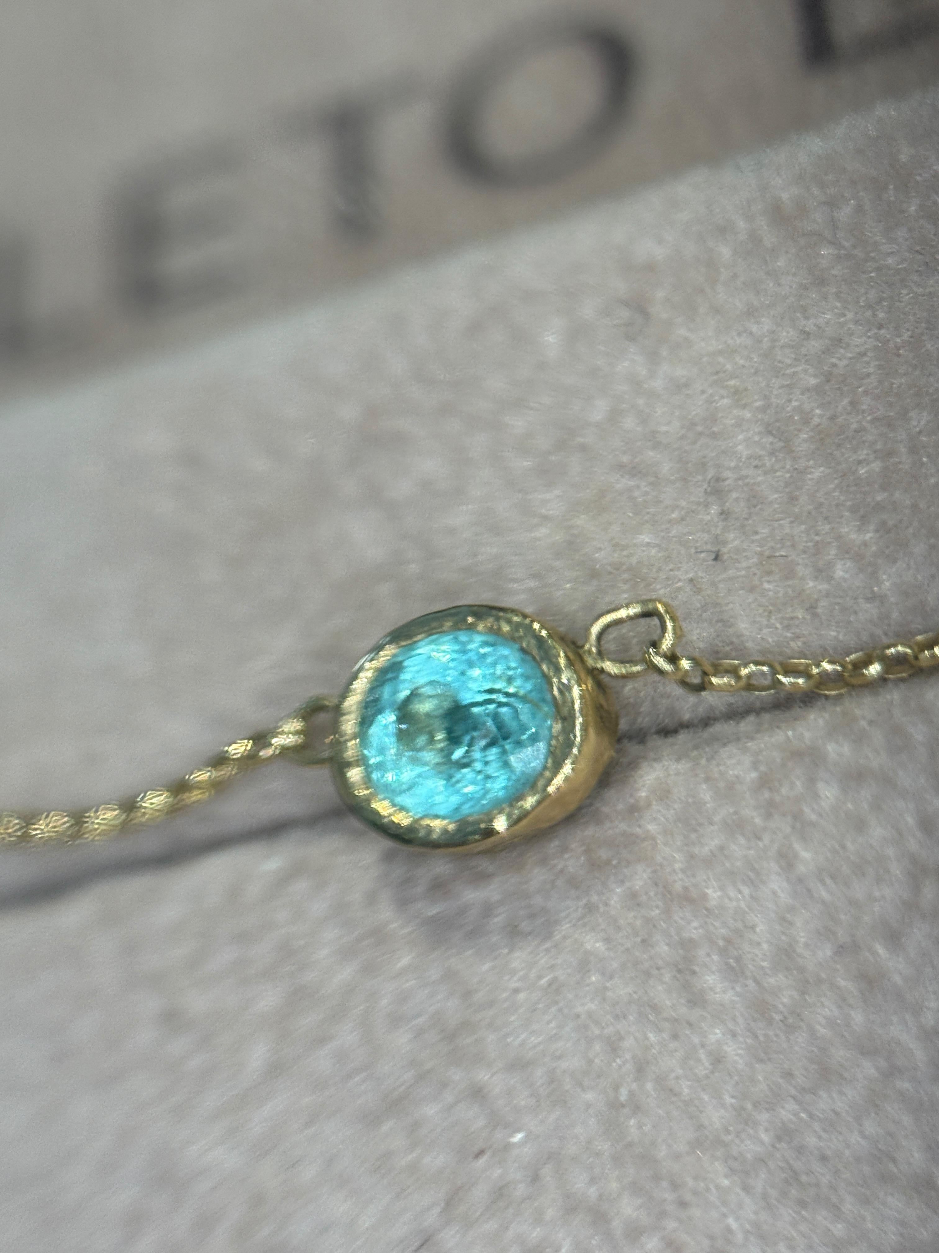 Leto Lama  Beautiful Blue Glowy Paraiba Tourmaline Necklace in vendita 1