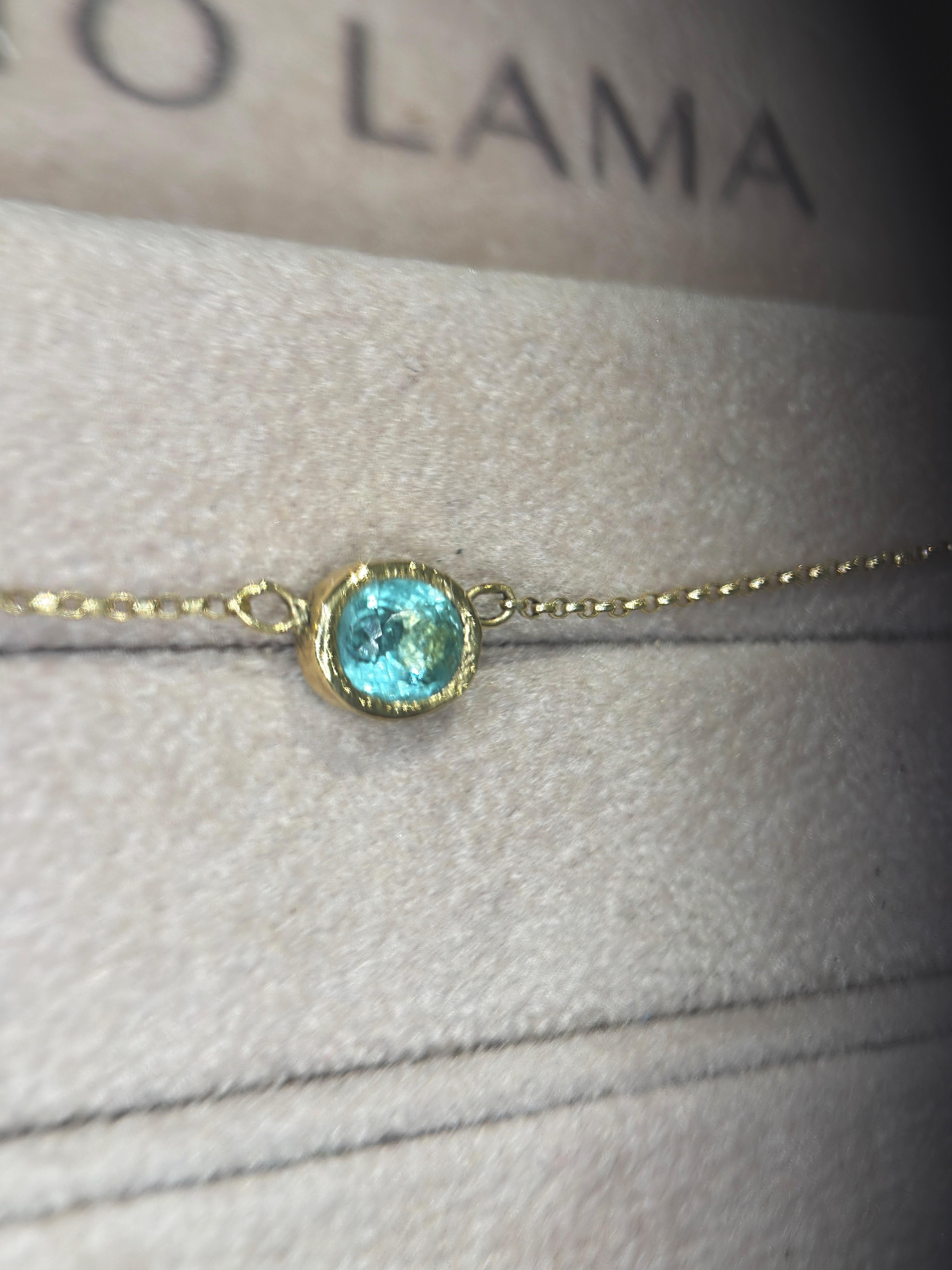 Leto Lama  Beautiful Blue Glowy Paraiba Tourmaline Necklace in vendita 3