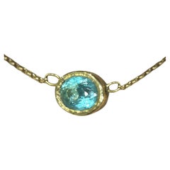 Leto Lama  Beautiful Blue Glowy Paraiba Tourmaline Necklace