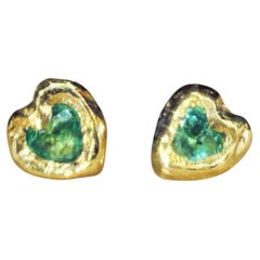 Borchie con castone Leto Lama con mini smeraldo Wobbly Baby (oro 18 carati) (coppia)