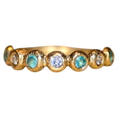 Anello Leto Lama con tormaline blu Paraíba e diamanti, montatura in oro 18 carati