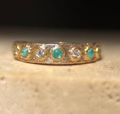 Leto Lama Brazilian Paraiba Tourmalines and White Diamonds Bezel Band