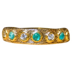 Leto Lama Brazilian Paraiba Tourmalines and White Diamonds Bezel Band