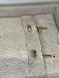 Leto Lama Neon Blau Paraiba Turmalin Mini Evil Eye Ohrstecker 18 Karat Gold