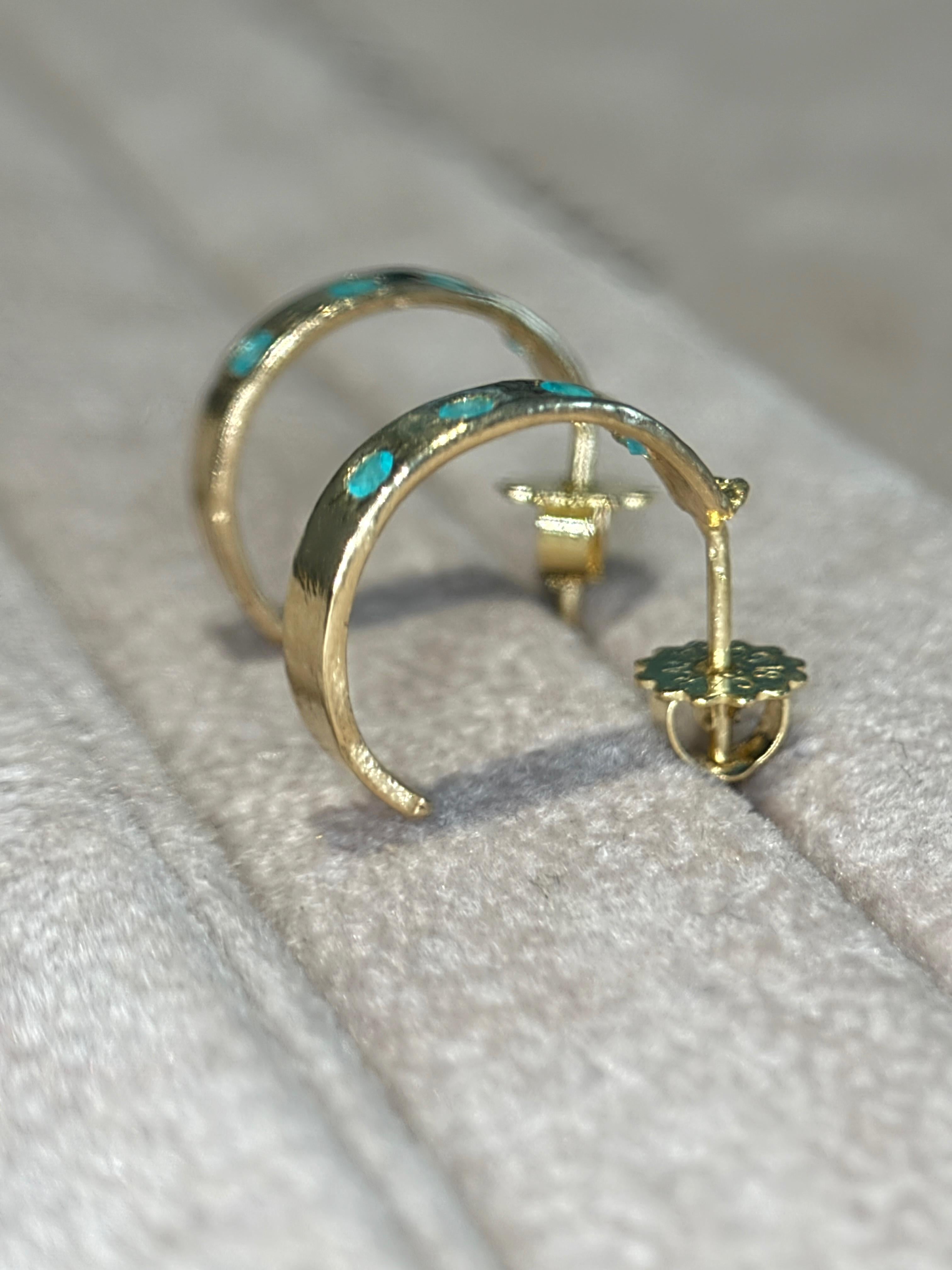 Orecchini a cerchio con tormaline Paraiba brasiliane blu neon di Leto Lama In condizioni Nuovo in vendita a London, GB