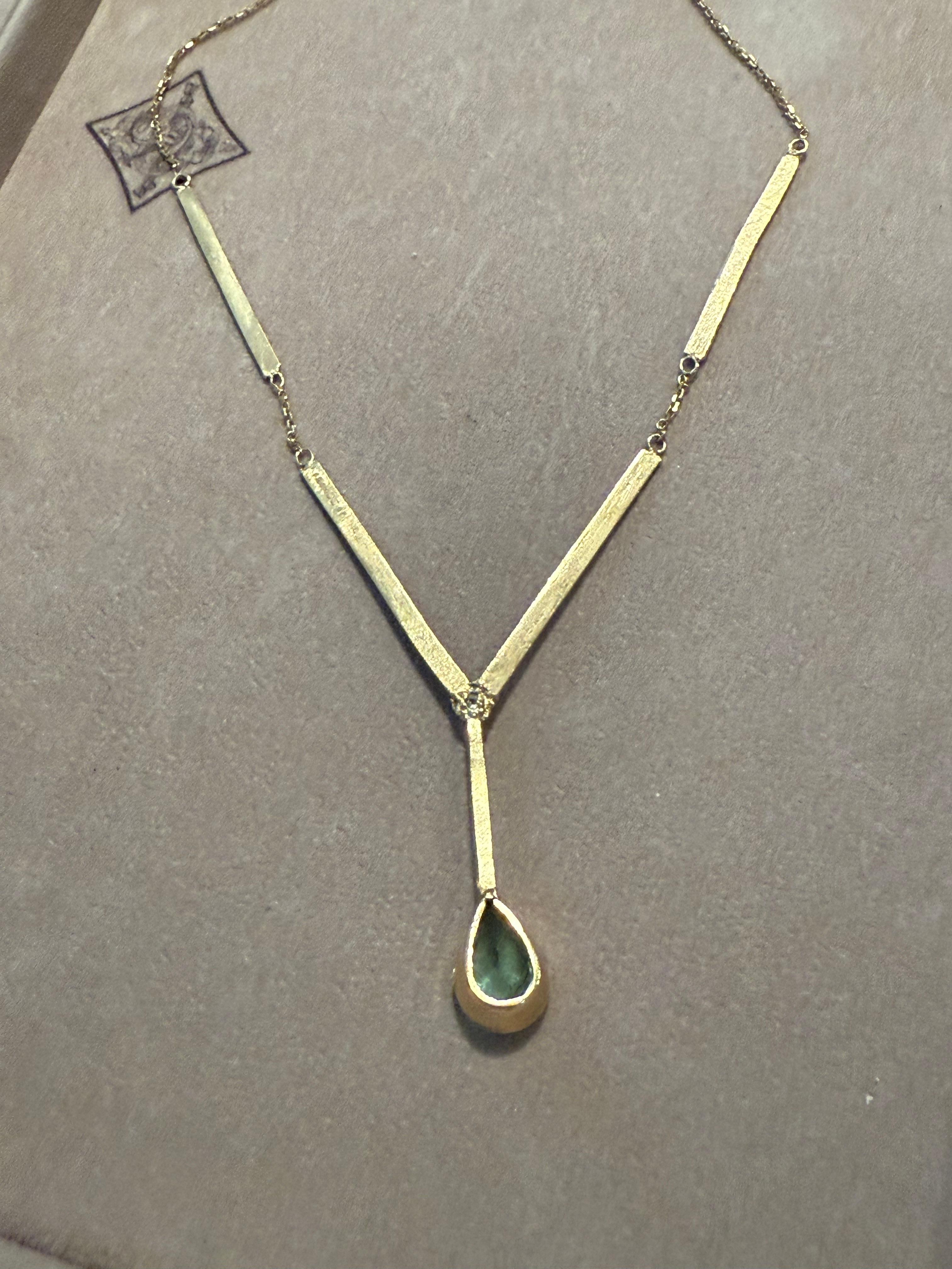 Leto Lama Ocean Drop - Collana di diamanti con tormalina Paraiba da 3,63 carati - Oro 18 carati in vendita 4