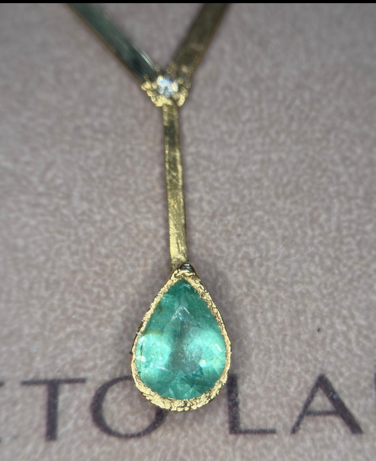 Leto Lama Ocean Drop - Collana di diamanti con tormalina Paraiba da 3,63 carati - Oro 18 carati in vendita 5