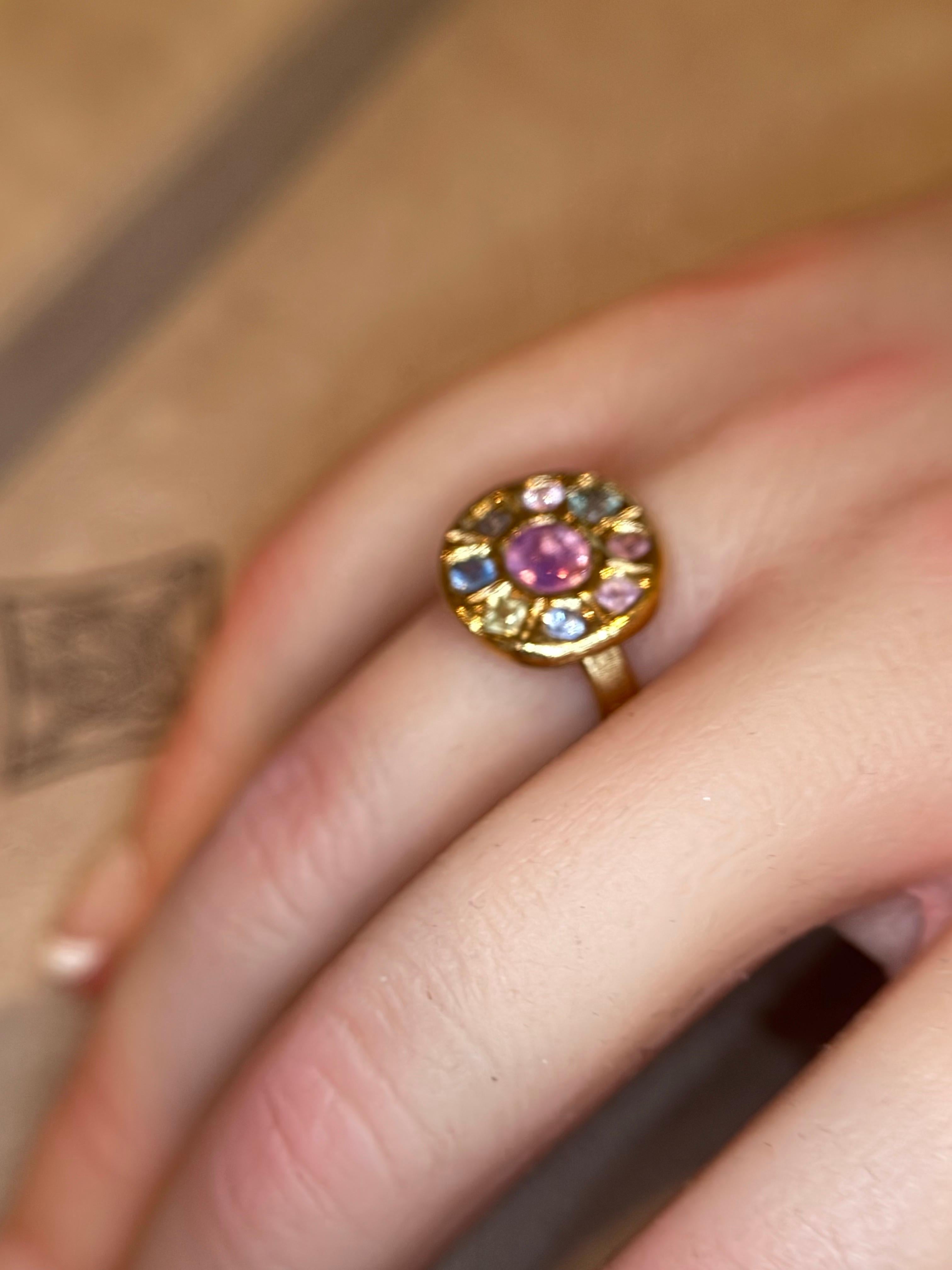 Anello Leto Lama One Of A Kind Abstract Lollipop con zaffiri in oro 18 carati in vendita 5