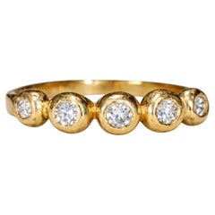 Leto Lama One Of A Kind E/F Diamond Ring Band Chubby Bubbles 18 Ct Gold