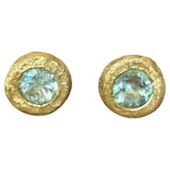 Borchie con tormalina Paraiba Leto Lama in oro giallo 18 carati