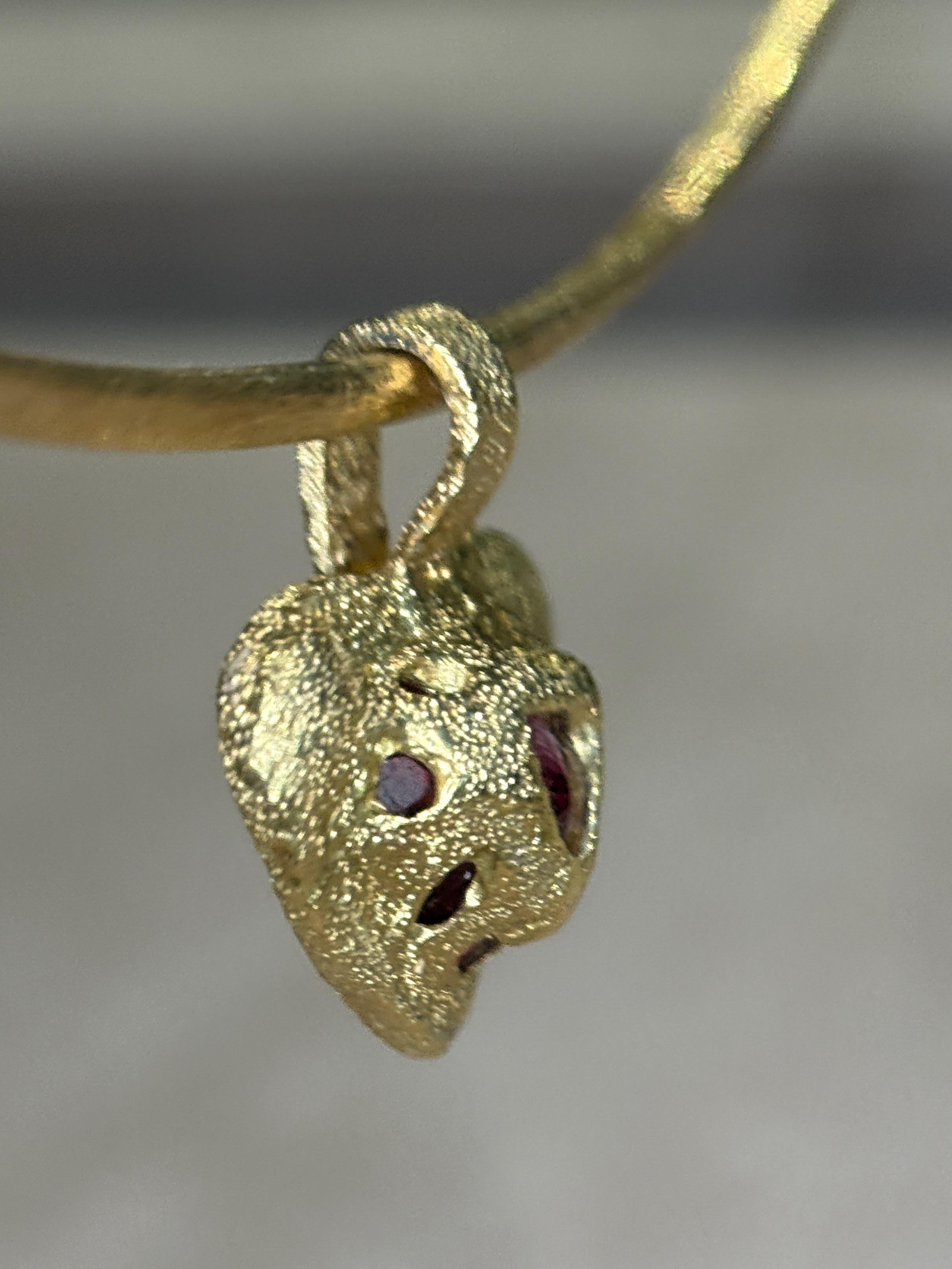 Leto Lama Collier pendentif cœur rose rouge 3,3 carats Rubellite or 18 carats moderne en vente 12