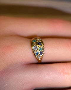 Leto Lama Sea Abstract Ring with Sapphires, Paraibas Tourmalines, Diamonds 18 Ct