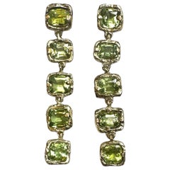 Leto Lama Boucles d'oreilles longues de Cocktail Party en Tourmaline en or et en stock