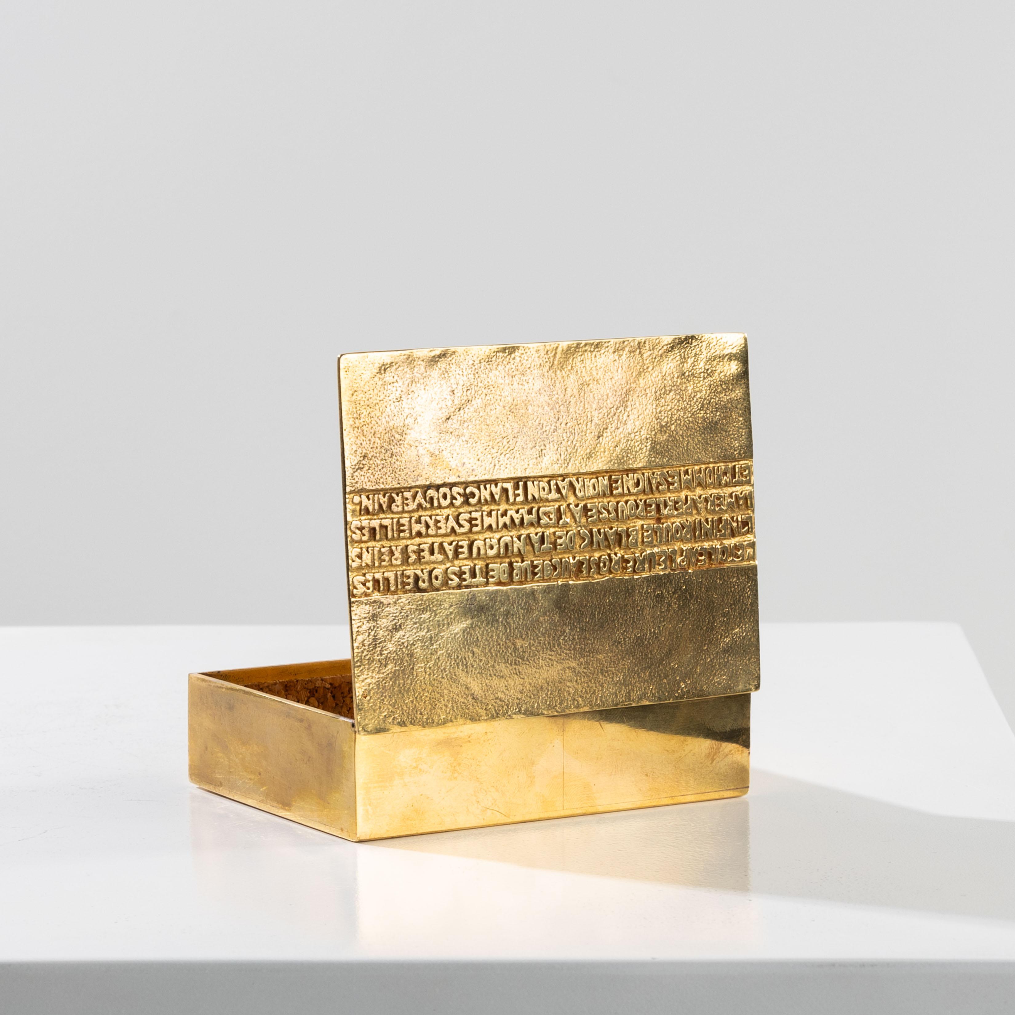 20th Century L’étoile a pleuré rose by Line Vautrin - Rare gilded bronze box For Sale