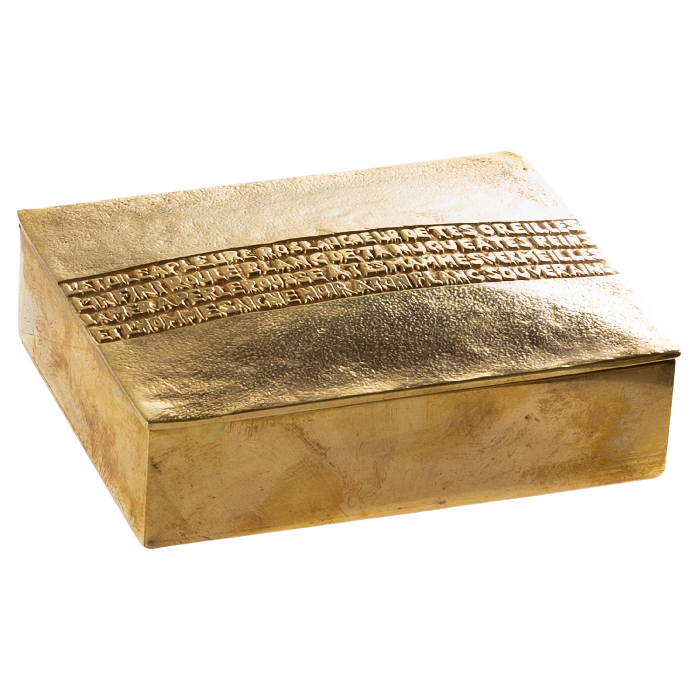L’étoile a pleuré rose by Line Vautrin - Rare gilded bronze box For Sale