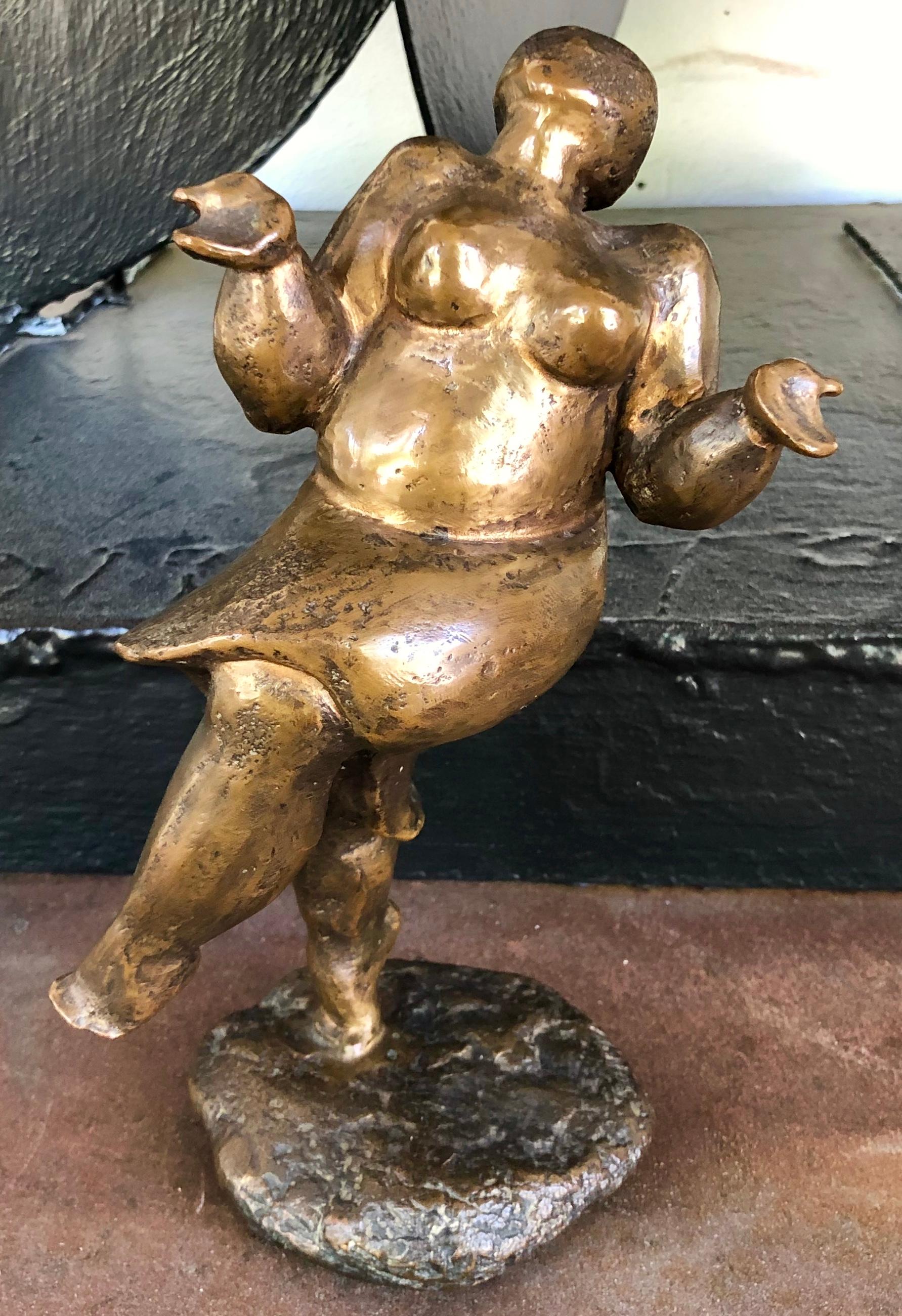 Bronze sculpture of a lady dancing by Sonya Sorel Bellak, signed on the bottom.  