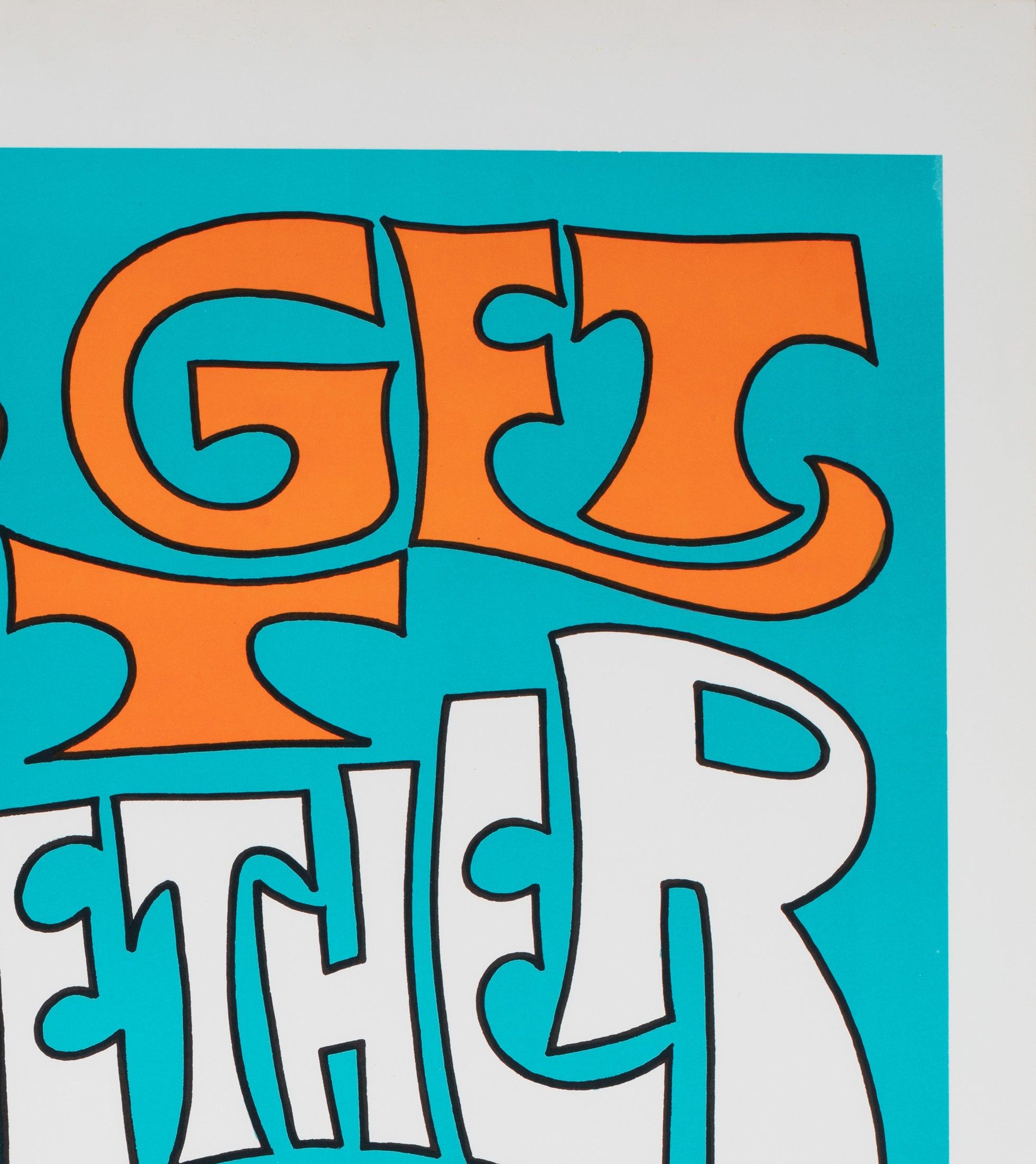 Let's Get It Together 1970s American Ban the Bomb CND Political/Protest Poster For Sale 1
