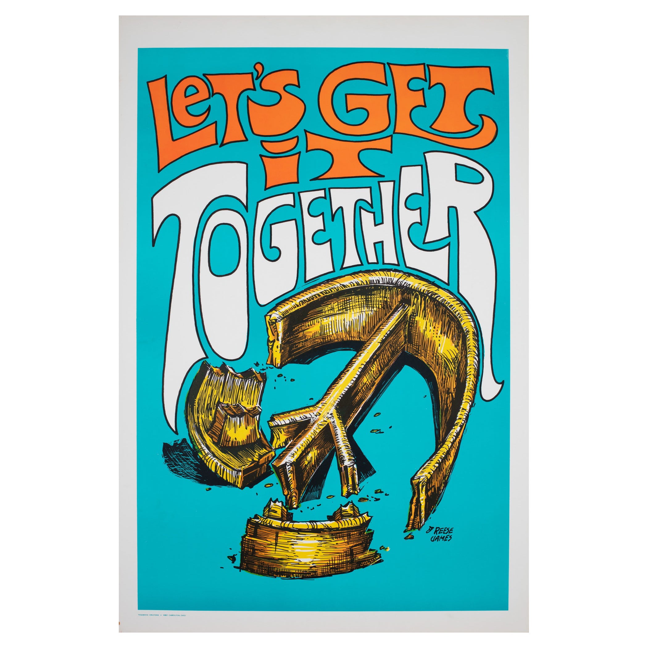 Let
s Get It Together 1970s US Political/Protest Poster, Ban the Bomb CND, James