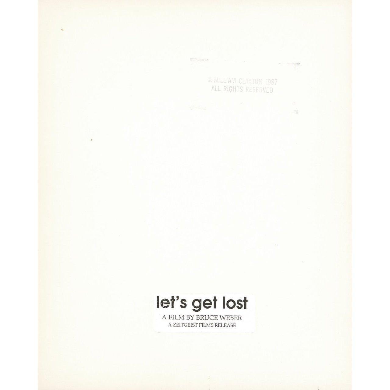 Original 1988 U.S. silver gelatin single-weight photo by William Claxton for the documentary film Let's Get Lost directed by Bruce Weber with Chet Baker / Carol Baker / Vera Baker / Paul Baker. Fine condition. Please note: the size is stated in