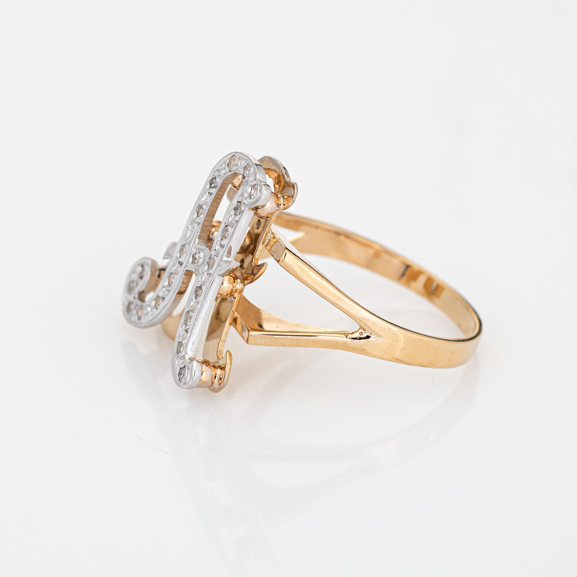 a letter diamond ring