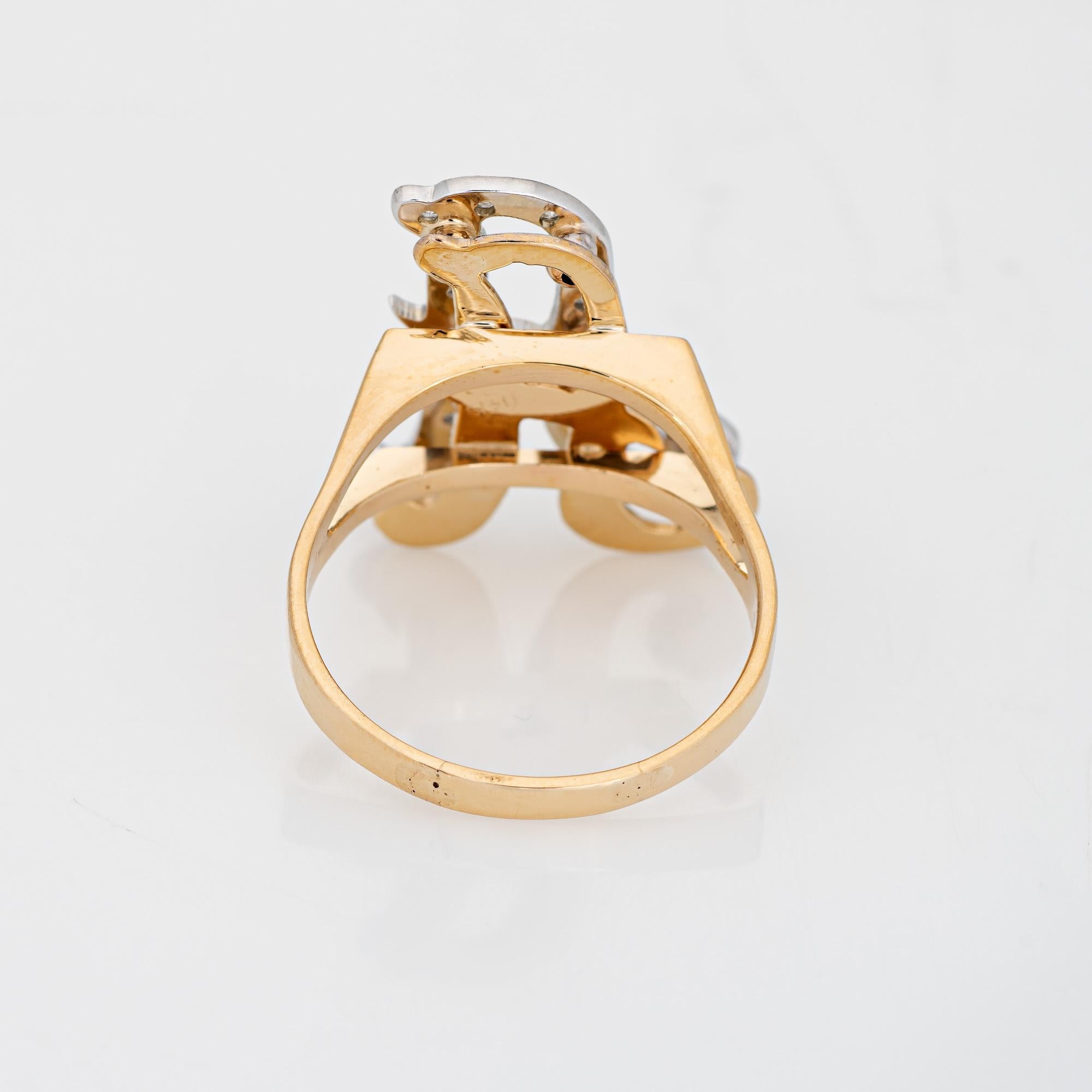 vintage gold initial ring