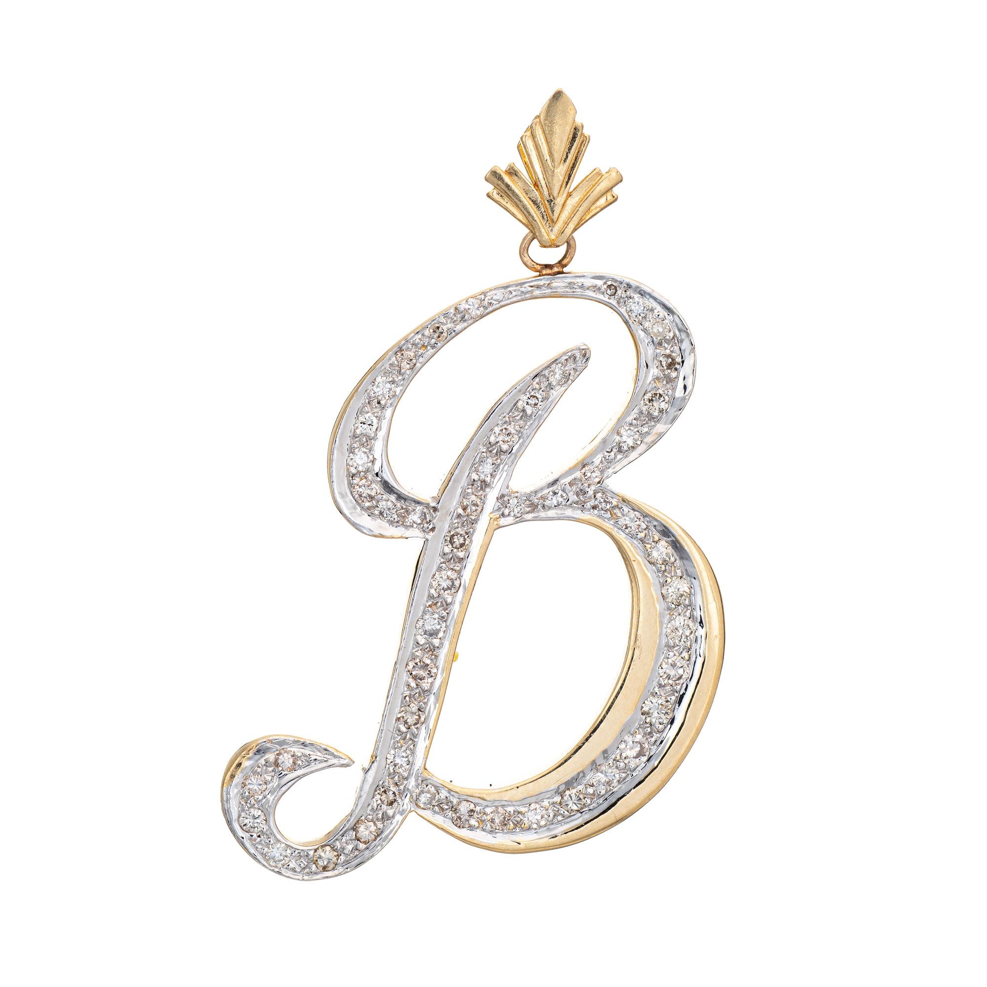diamond b pendant