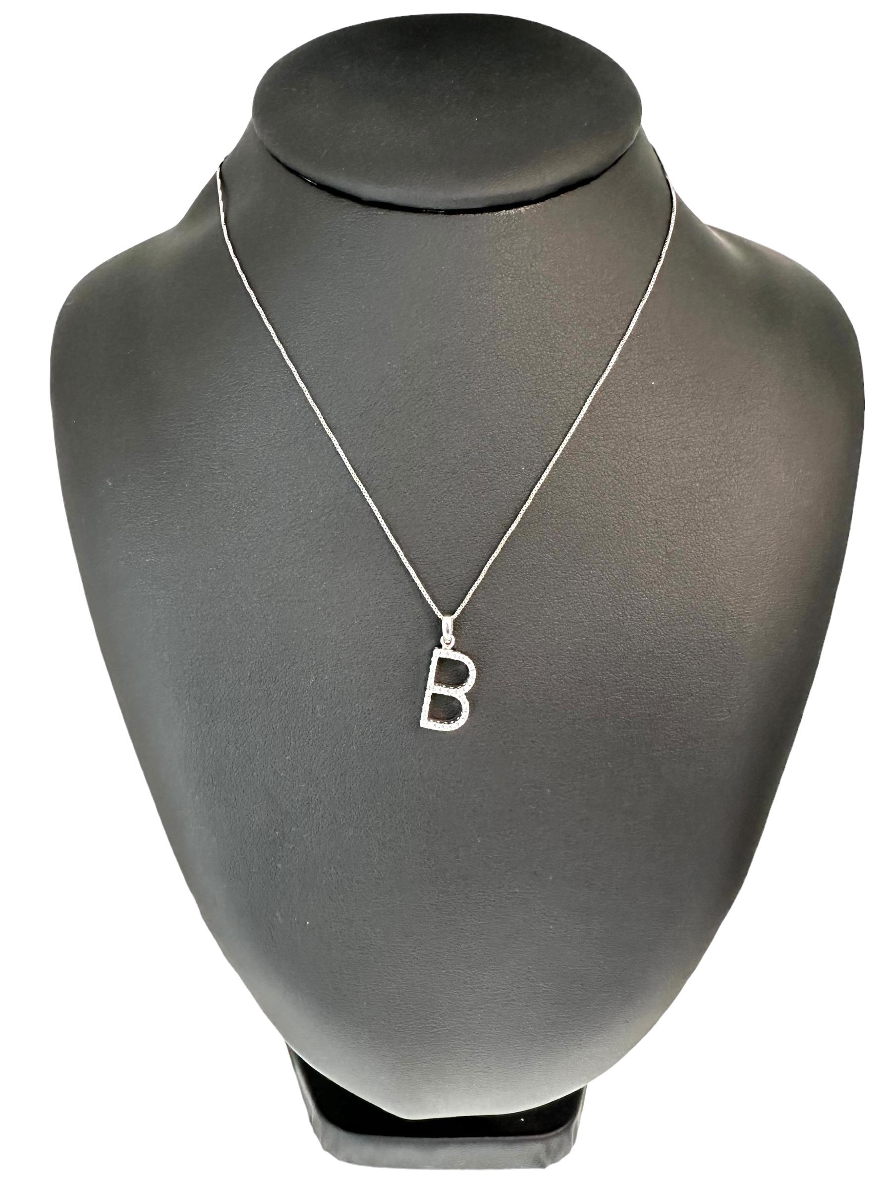 Taglio brillante Collana con ciondolo Lettera 