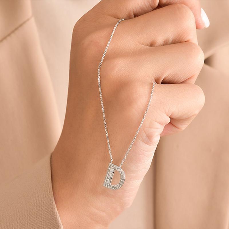 letter d diamond necklace