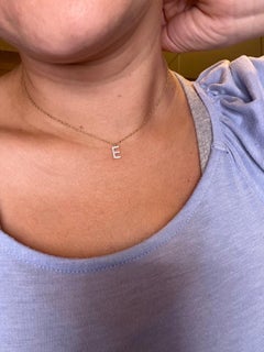 Letter E pendant necklace 18KT yellow gold natural VS diamonds pendant 0.50ct