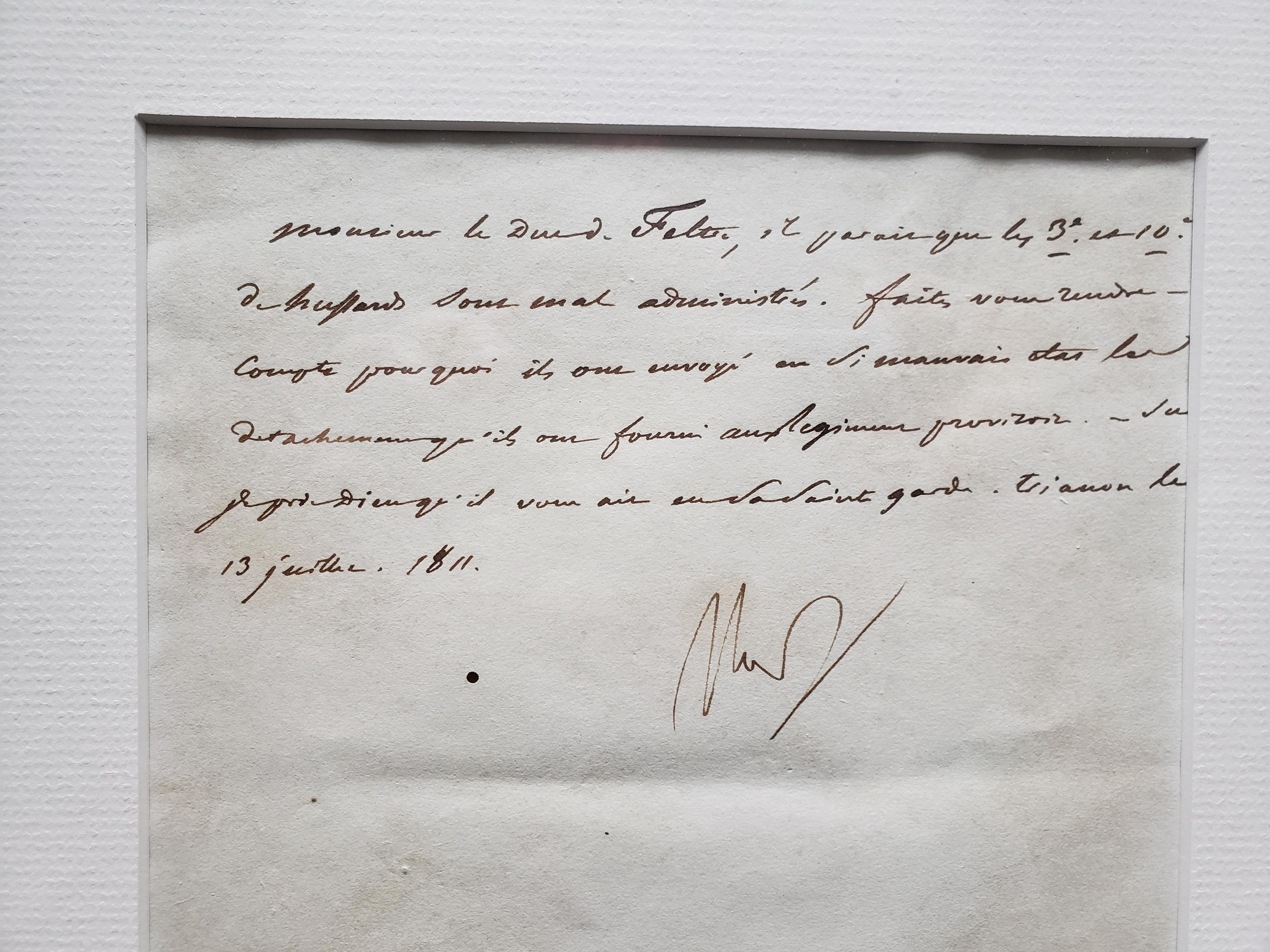 Letter from Napoleon to Josephine, See Detailed Photo's for Content In Good Condition In Buchanan, MI