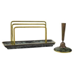 Briefhalter & Stifte Stand Grünspan Patinierte Bronze Bauhaus Ära