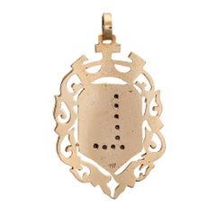 Letter L Initial Diamond Pendant Vintage 14 Karat Gold Large Estate Jewelry