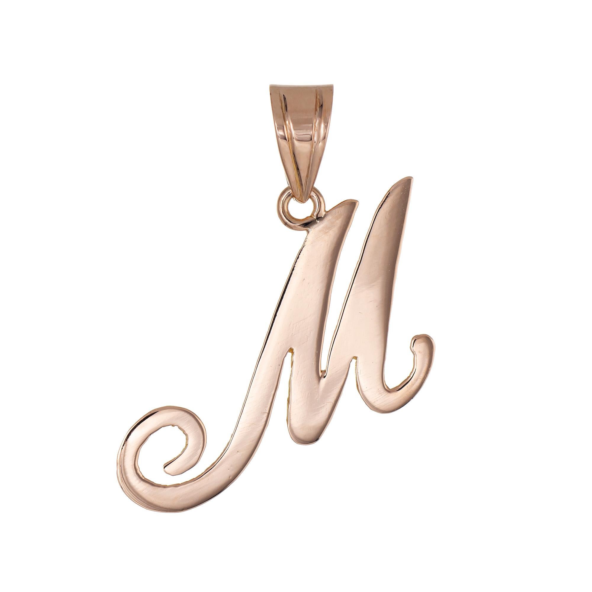 cursive m necklace