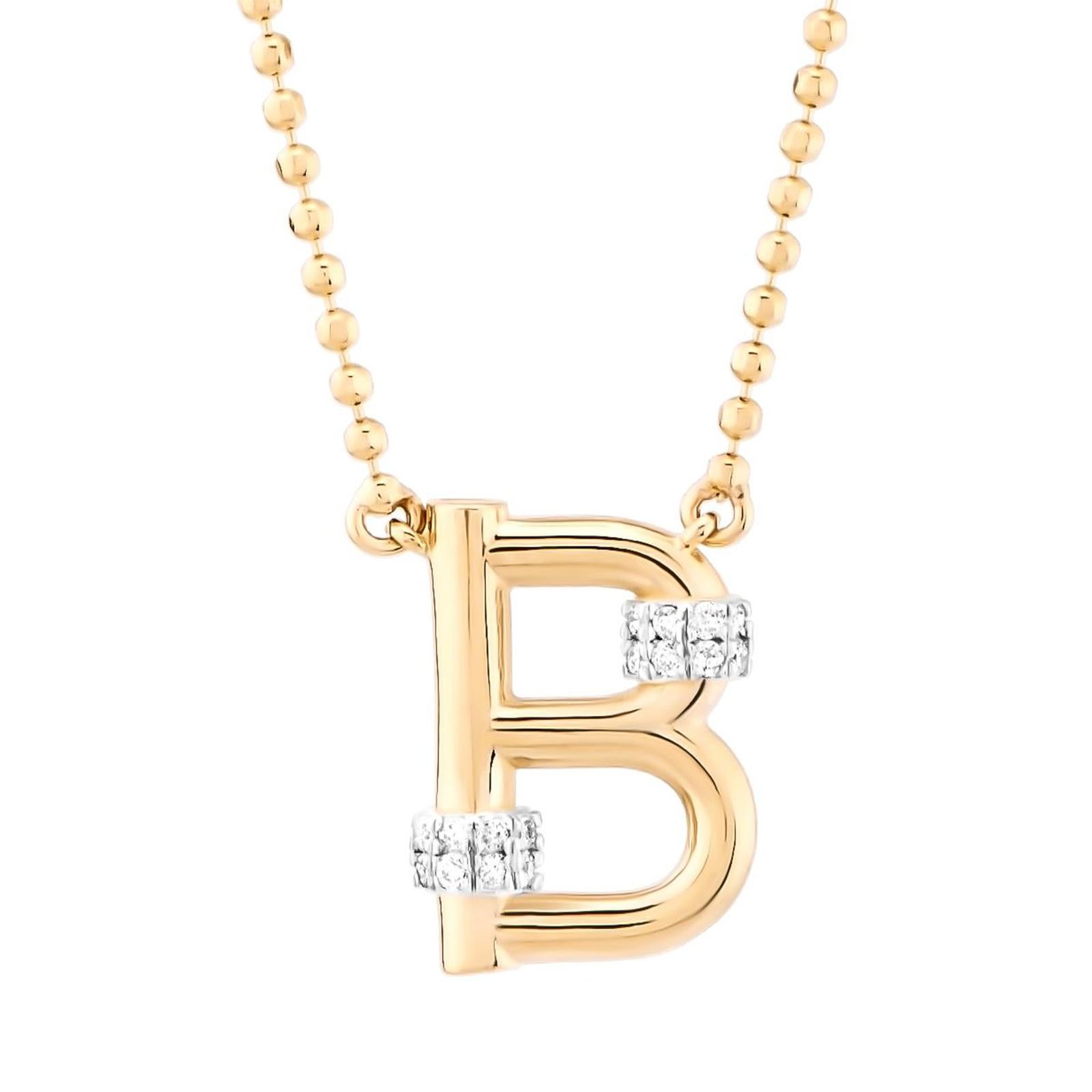 b letter necklace